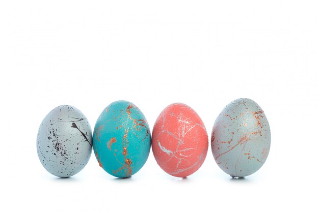 Easter eggs isolated on white