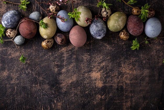 Easter eggs painted with natural dye