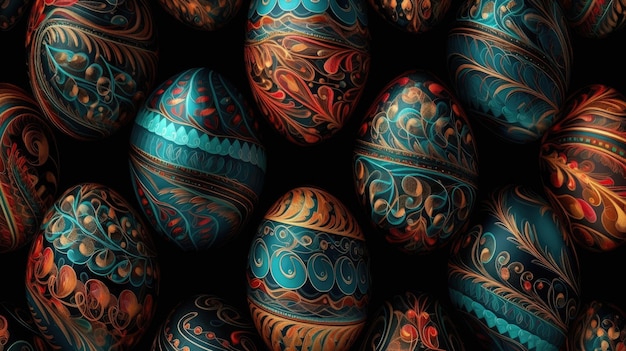 Easter eggs pattern background