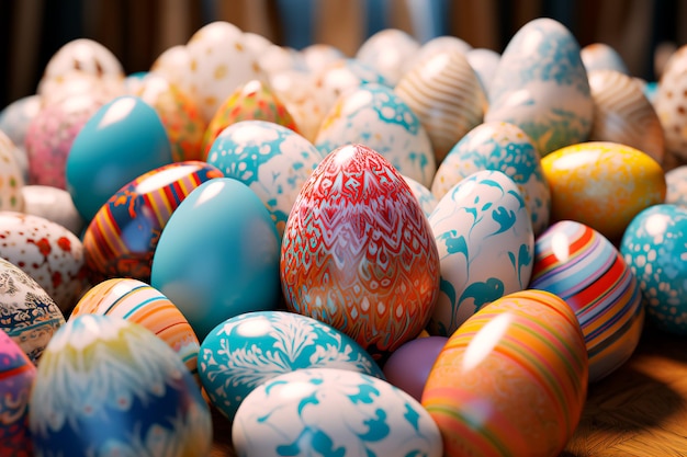 Easter eggs pattern Easter background wallpaper Christian holiday