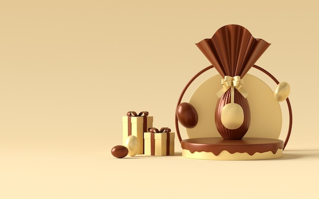 Easter eggs podium 3d for composition