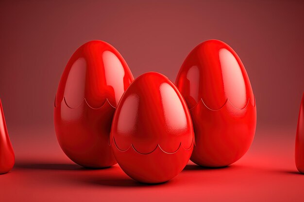 Easter eggs in red