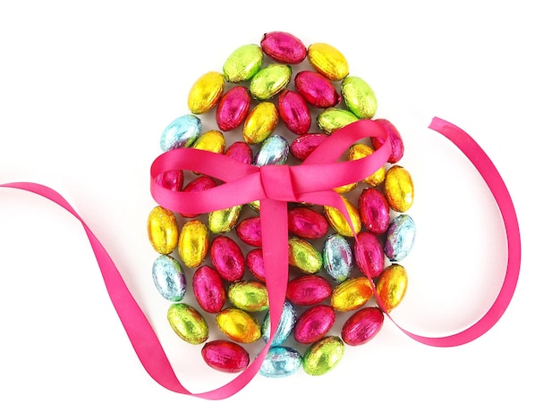 Easter eggs with a bow