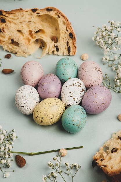 Easter frame with eggs.