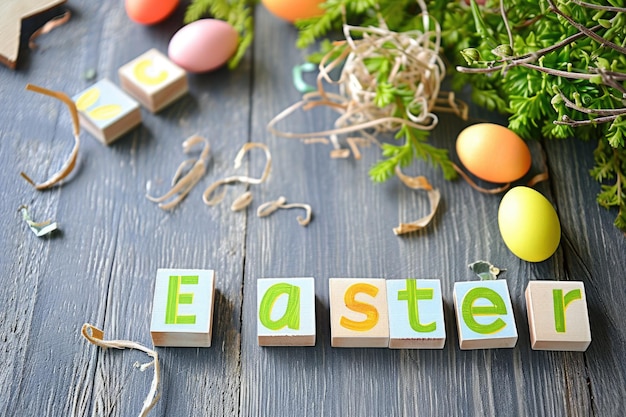 Photo easter greeting card concept