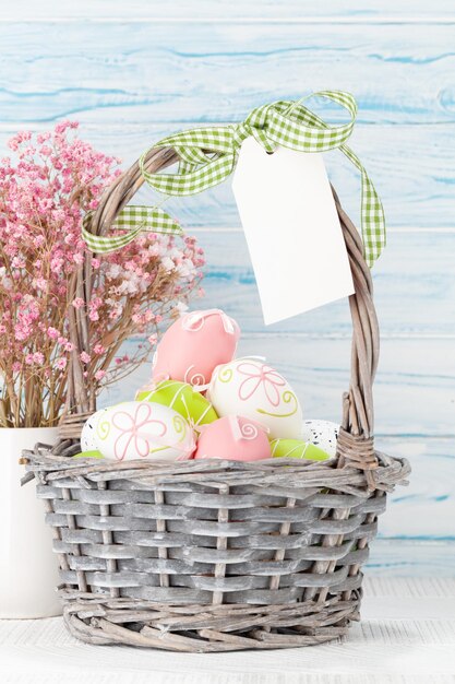 Easter greeting card with easter eggs