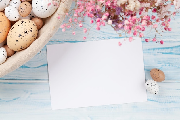 Easter greeting card with easter eggs