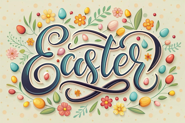 Photo easter lettering design