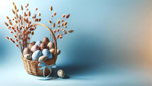 Easter photo with space for text in delicate pastel colors