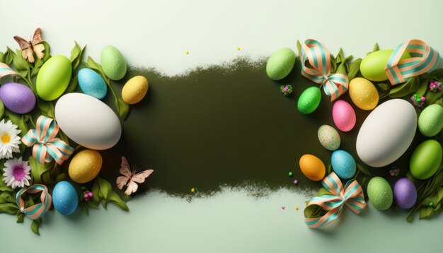 Easter poster background template with Easter Generative AI