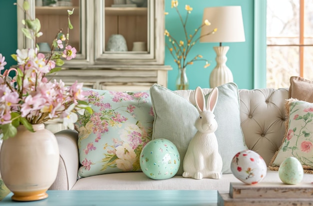 Easter room with festive decorations