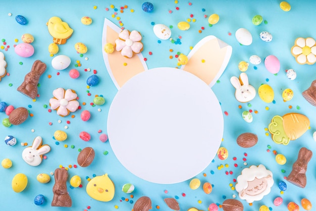 Easter sweets candy background