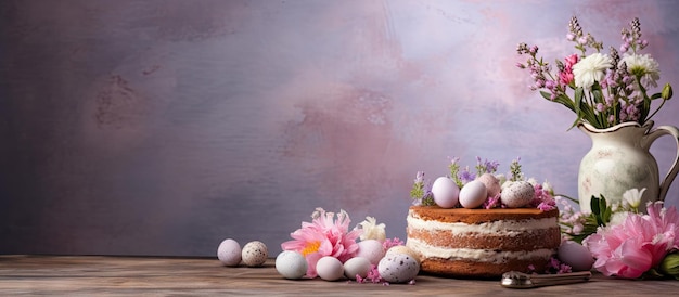 Easter themed cake served and beautifully decorated