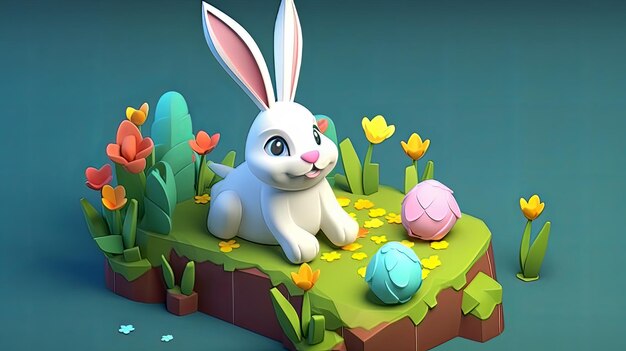 Easter a time full of color and religious significance 3D isometric