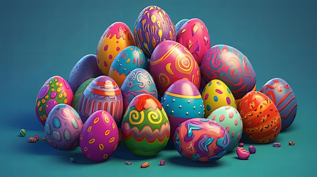 Easter a time full of color and religious significance 3D isometric