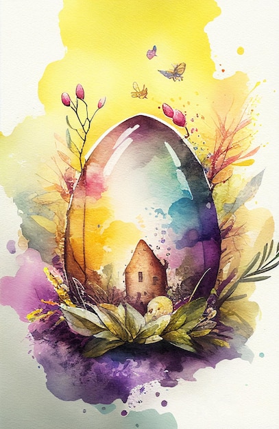 Easter watercolor abstract background for business designGenerative AI