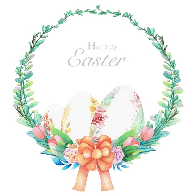 Easter wreath watercolor Watercolor illustrations