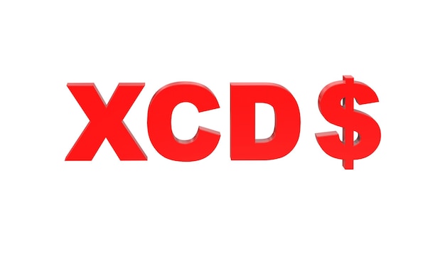 Eastern Caribbean dollar currency symbol of Eastern Caribbean States in Red 3d rendering