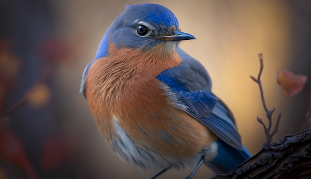 Eastern cute bluebird song mountain photography image Ai generated art