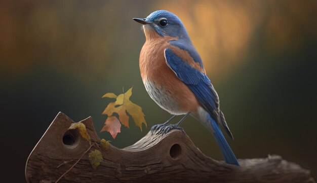 Eastern cute bluebird song mountain photography image Ai generated art