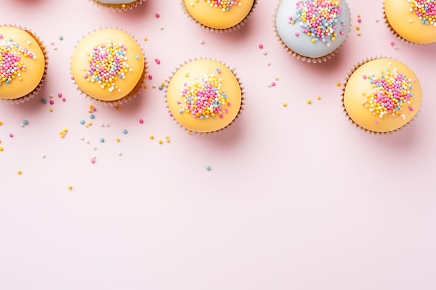 EasterThemed Cupcakes Flat Lay