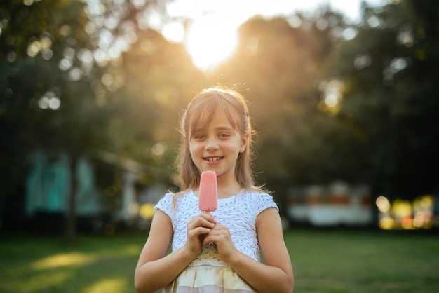 Eating an ice cream