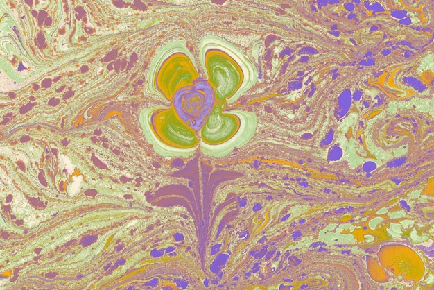 Ebru art background with floral marbling texture patterns Abstract marble floral pattern texture