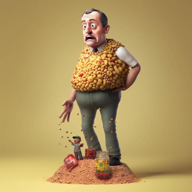 Eccentric Expressions Whimsical 3D Cartoon Characters and Illustrations