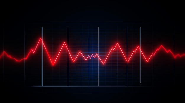 ECG cardiogram presented on an oscilloscope monitor featuring a prominent pulse line