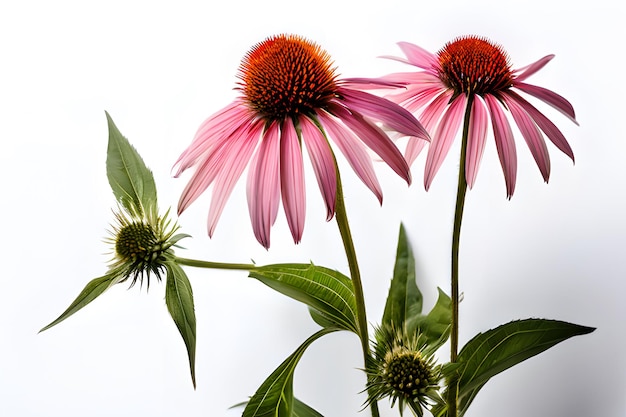 Echinacea on white background