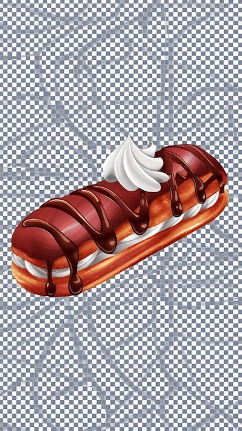 Photo eclair isolate on transparency background png