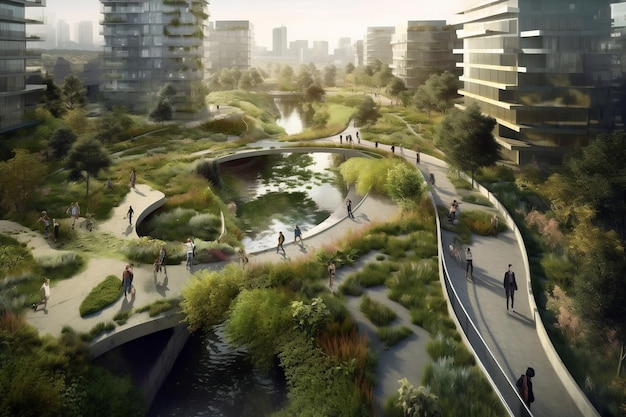 Eco City Project Sustainable Mindset Engineer Envisions a Thriving Urban Future Generative AI