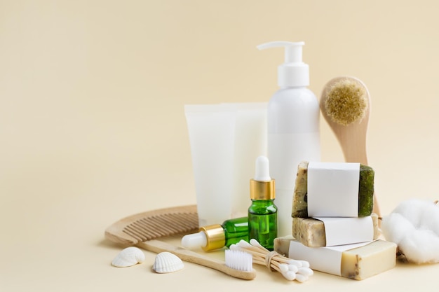 Eco cosmetic products for skin care of face and body