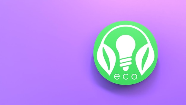 Eco energy icon Ecology concept 3d render illustration