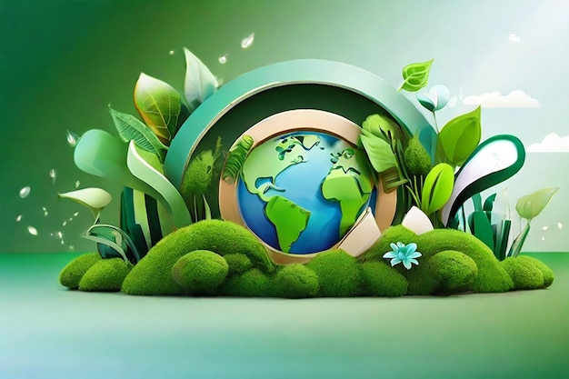 Eco Friendly clean green happy Sustainable futuristic Technology development background