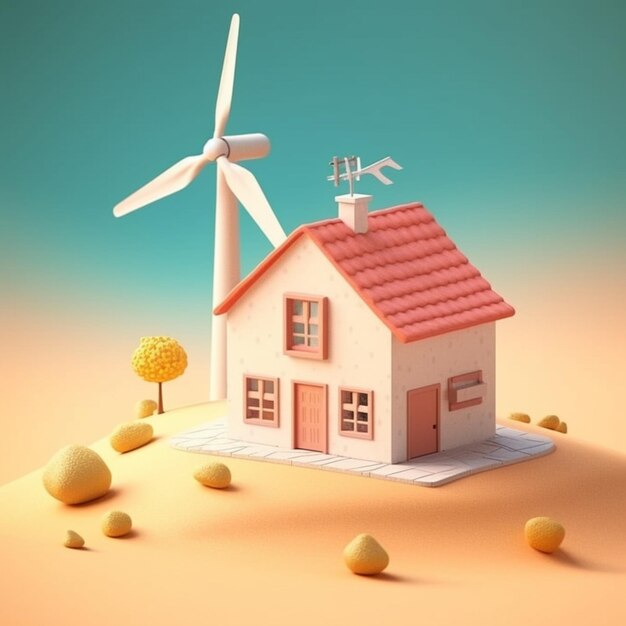 Eco friendly house wind power generator AI Generated