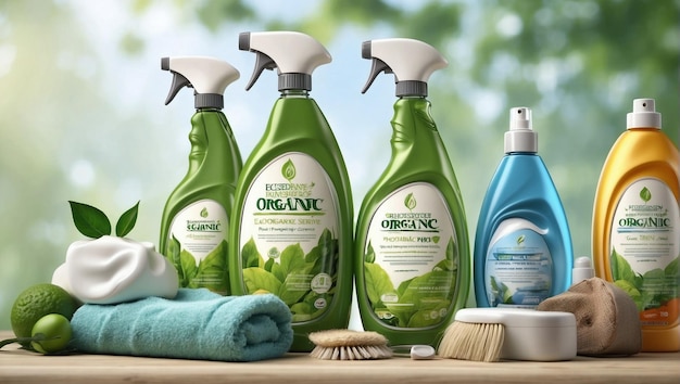 Eco friendly organic products for house cleaning or housekeeping service