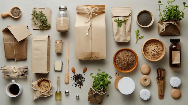 Photo eco friendly packaging solutions for a sustainable future ai generated illustration