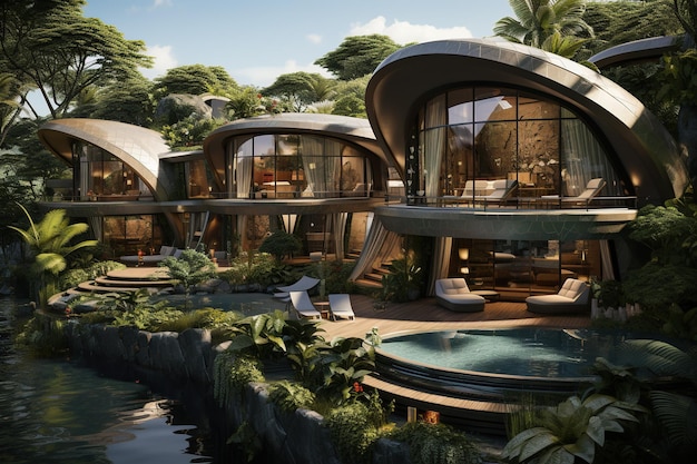 eco friendly resort and spa seamlessly blending with the environment sustainable architecture solar