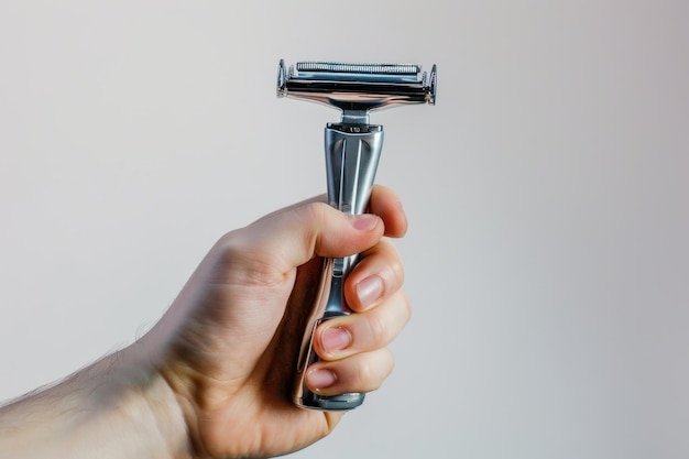 Photo eco friendly stainless steel razor for sustainable shaving isolated on white background