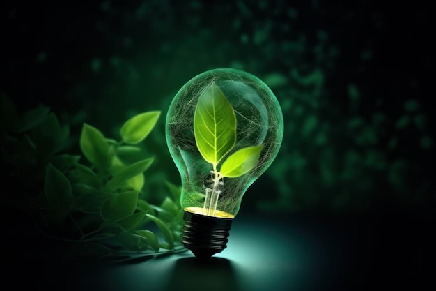 Eco green bulb energy Generate Ai