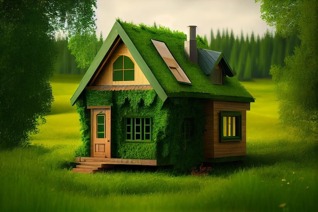 Eco House in Green Environment