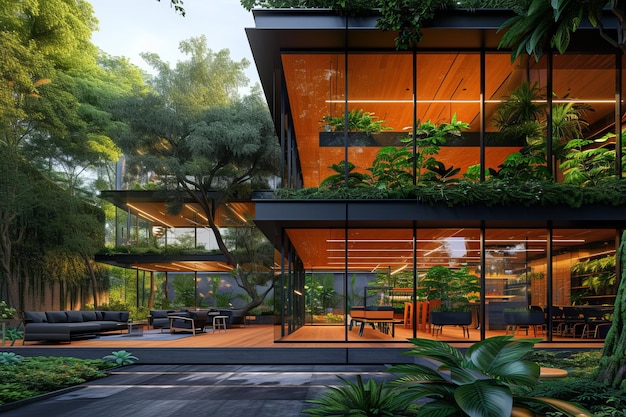 An eco office building with flexible floor plans