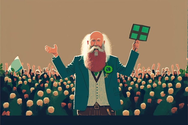 Eco Preacher flat illustration