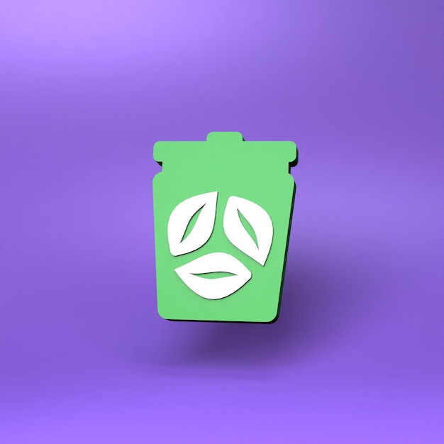 Eco recycling icon Ecology concept 3d render illustration