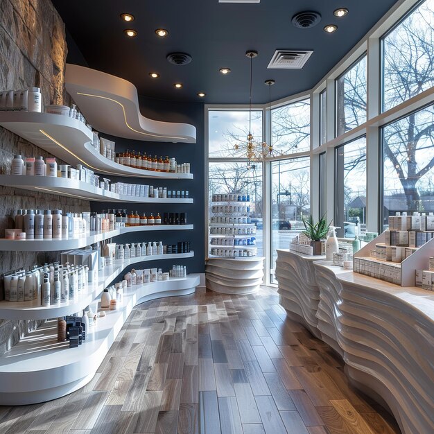 Photo ecochic pharmacy stylish design emphasizing natural and organic products