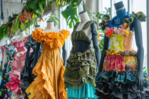 Photo ecoconscious fashion designs at sustainable fashion event