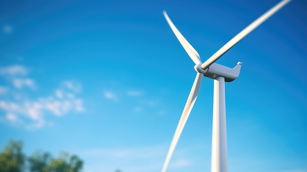 EcoFriendly Energy Wind Turbine in Clear Sky