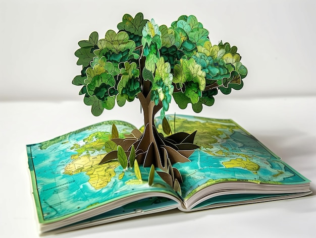 ecofriendly environment in the style of popup book