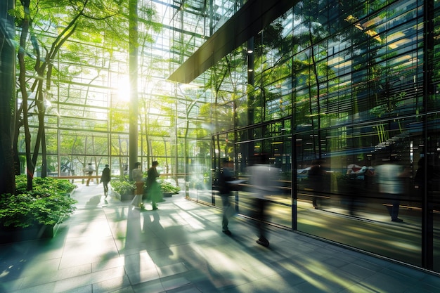 EcoFriendly Office with Green Environment and Trees